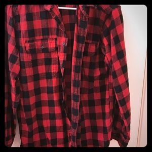 Long sleeve red plaid